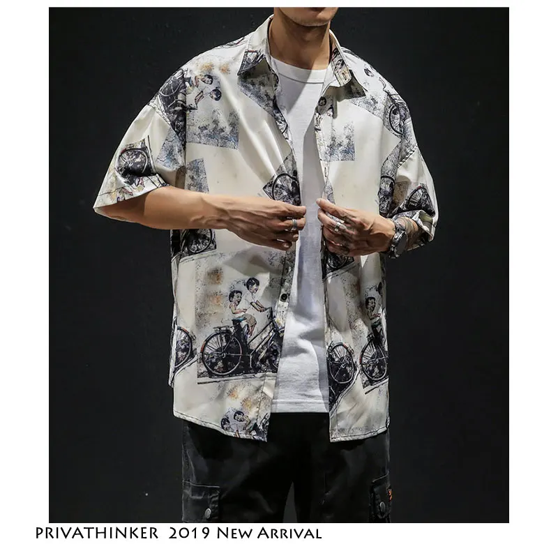 Privathinker 2019 летние уличные яркое футболки с принтом для мужчин винтажные