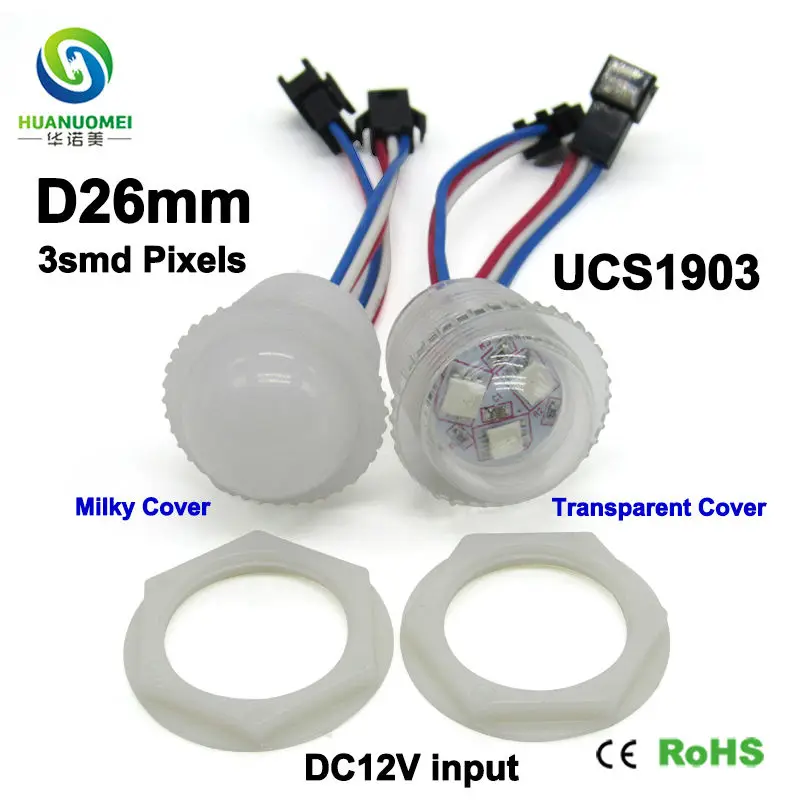 26 мм rgb пикселей dc12v водонепроницаемый цифровой Смарт 5050 smd 3 светодиода UCS1903