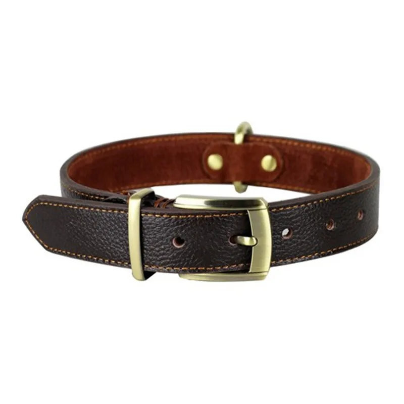 

Retro PU Leather Dog Collar Corium Comfort Simple Pet Collar for Medium and Big Size Dog Pets Accessories (brown,red,black)