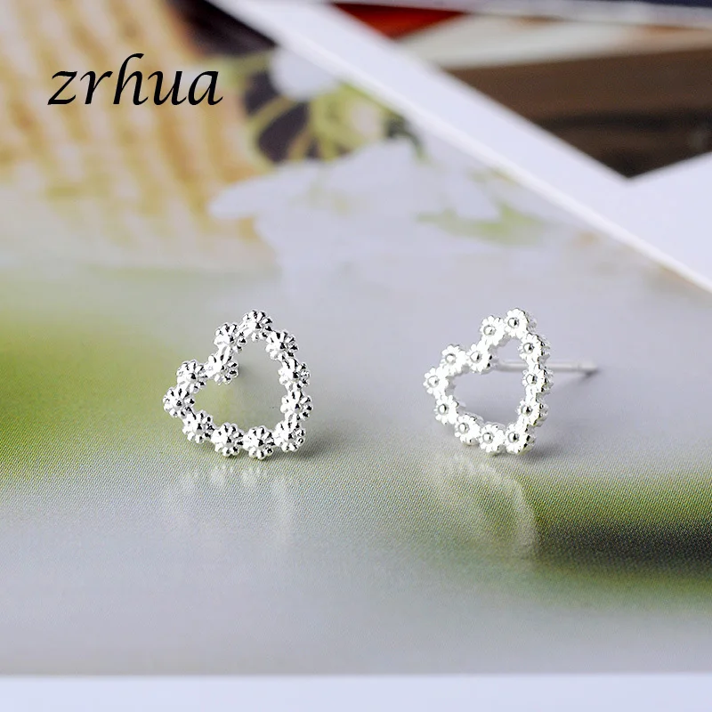ZRHUA/, клевые серьги из стерлингового серебра 925 пробы для девочек, милые животные, цветок, сверкающие aretes, рождественские подарки для женщин, влюбленных