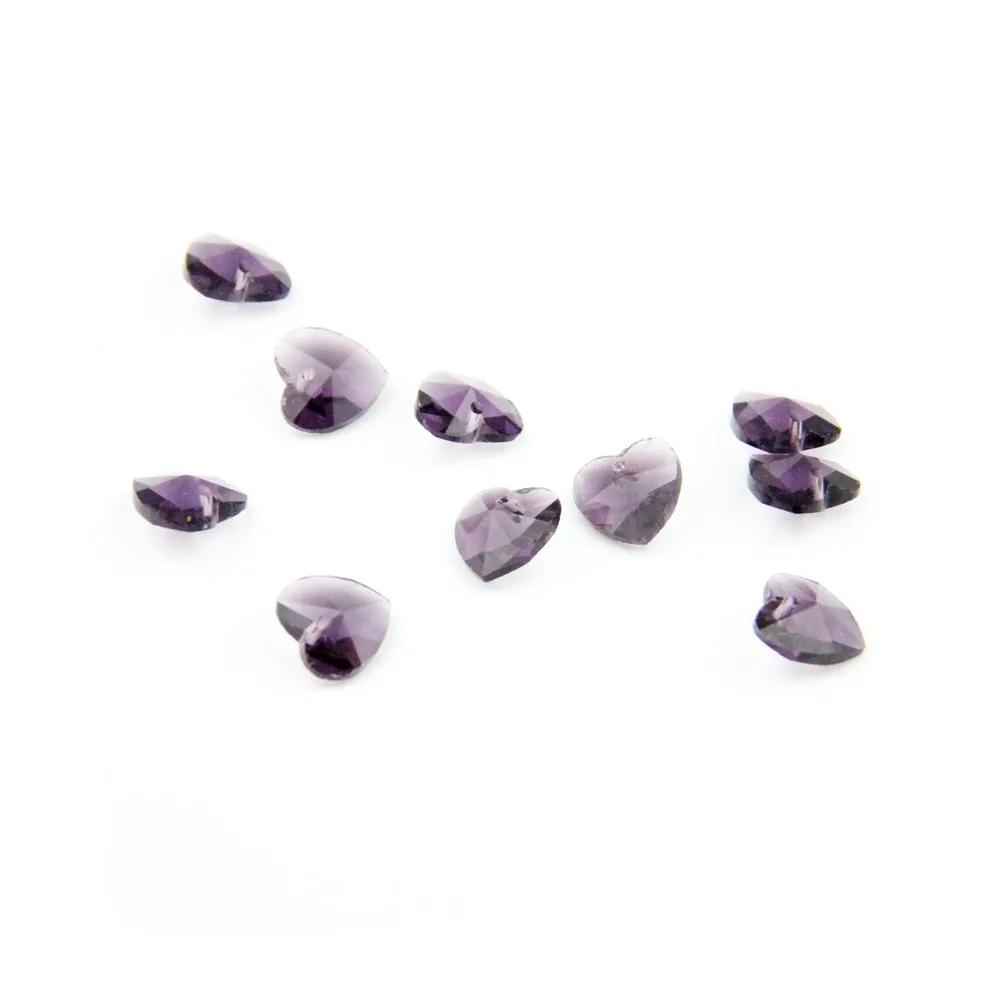 100 шт. бусины в форме сердца 14 мм фиолетовый хрустальный кулон-Призма призма для