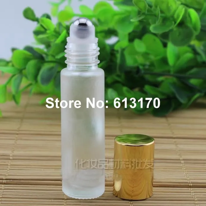 

10ML Frosted glass Roll on Bottle,Steel Roller Parfum Vials Portable Sample bottle Empty Refillable container 50pcs/Lot