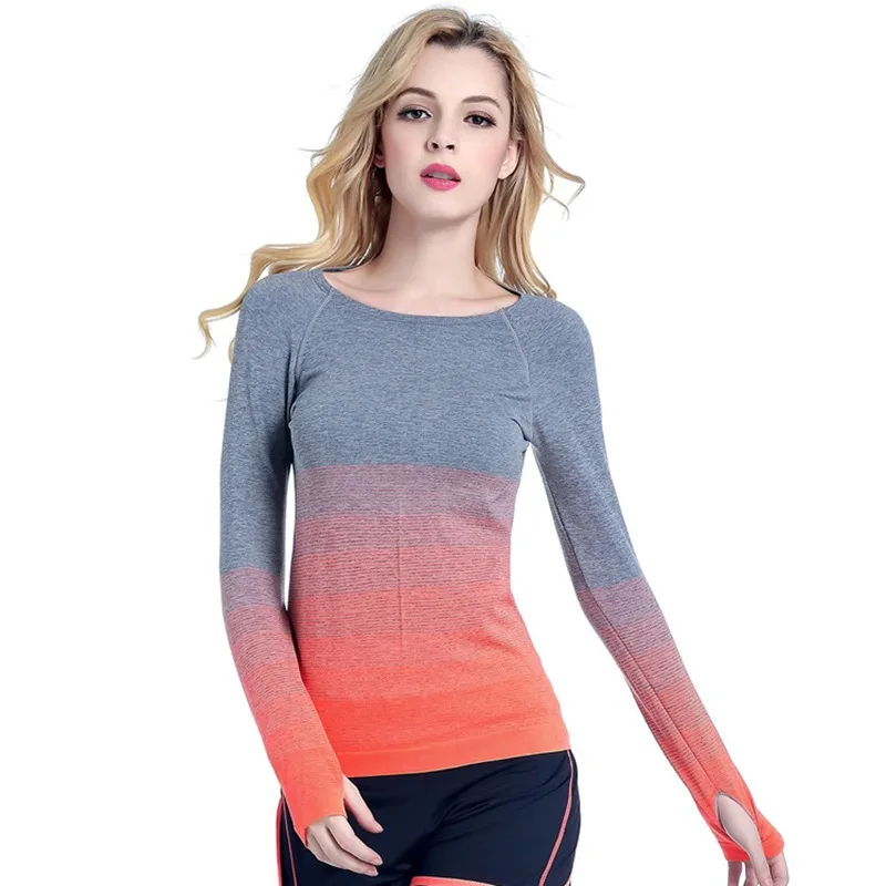 Женская футболка с длинным рукавом для занятий йогой|shirt long|professional yogalong sleeve yoga shirts