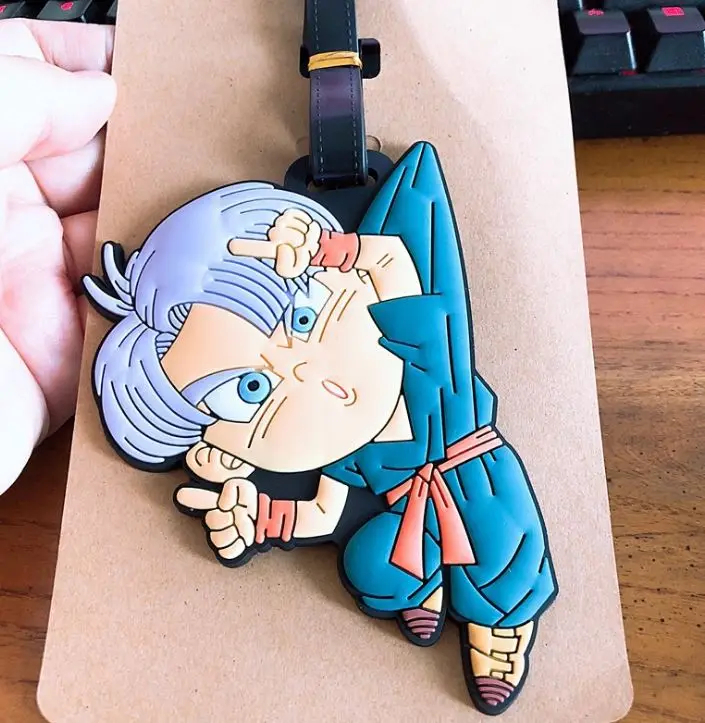 Мультфильм Dragon Ball Вегета Сон Гоку фигурка мягкая резиновая бирка для багажа посадочный талон мешок бирки Висячие мешки с орнаментом - Цвет: luggage tag 5