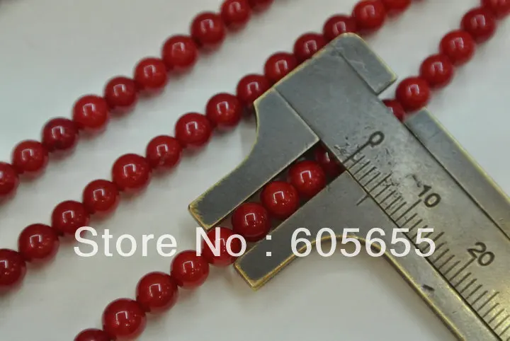 

5mm Red Sea Bamboo Coral Round Beads 10 strands per lot Free Shipping