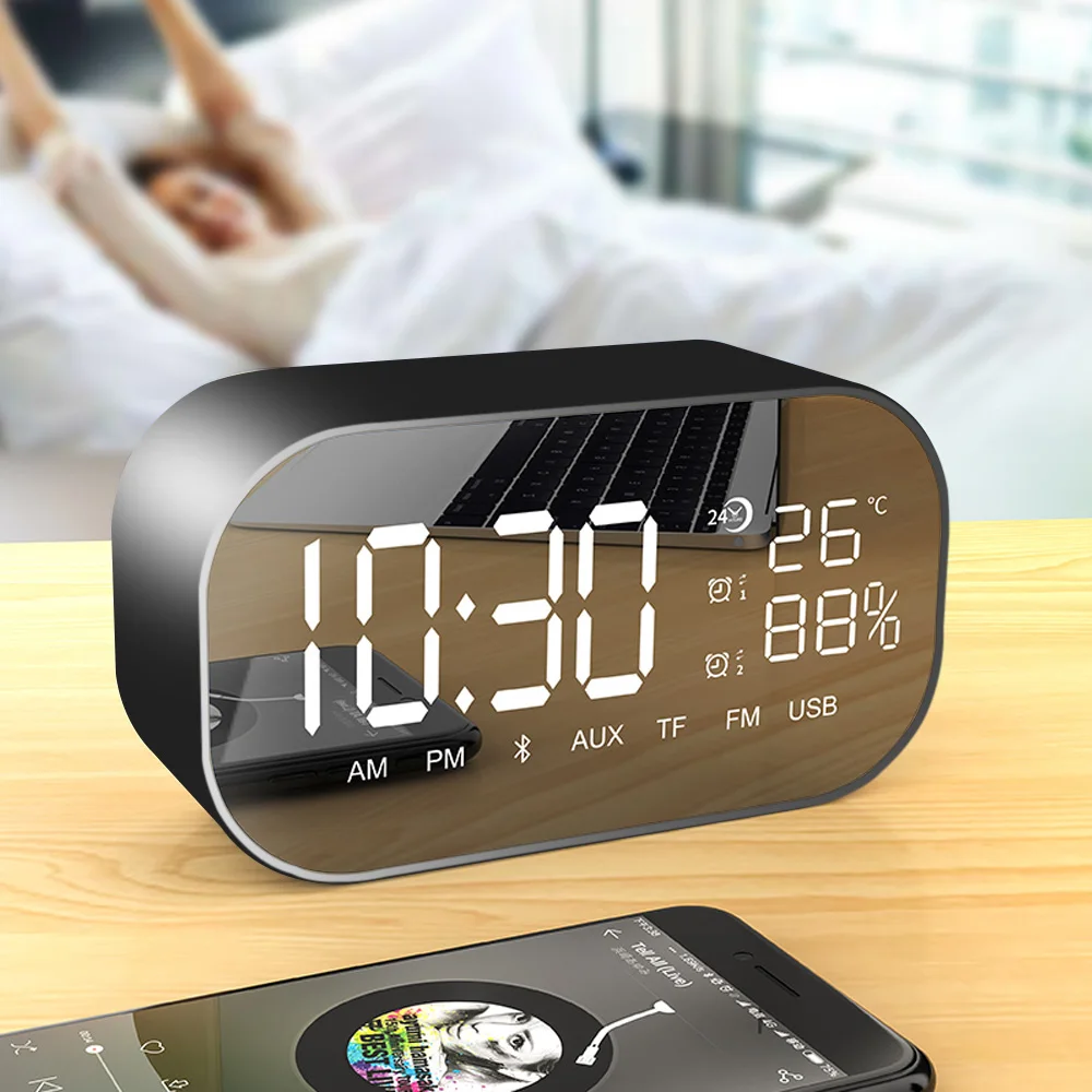 Портативные Bluetooth колонки с fm-радио для телефона мини колонки водонепроницаемые Встроенный микрофон ЖК-дисплей Поддержка TF карты