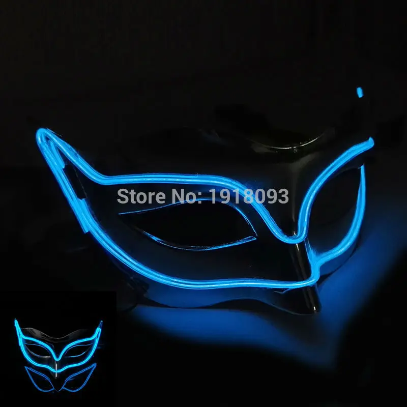 

NEW Sound active EL Mask Halloween Multi style Fox Mask luminous helmet Fire Festival Novelty Lighting LED Glowing Mask