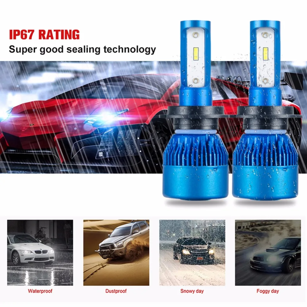 Foxcncar светодиодный H7 H4 лампы автомобиля Headl светильник H11 H1 72W фары для тумана 12V 24V