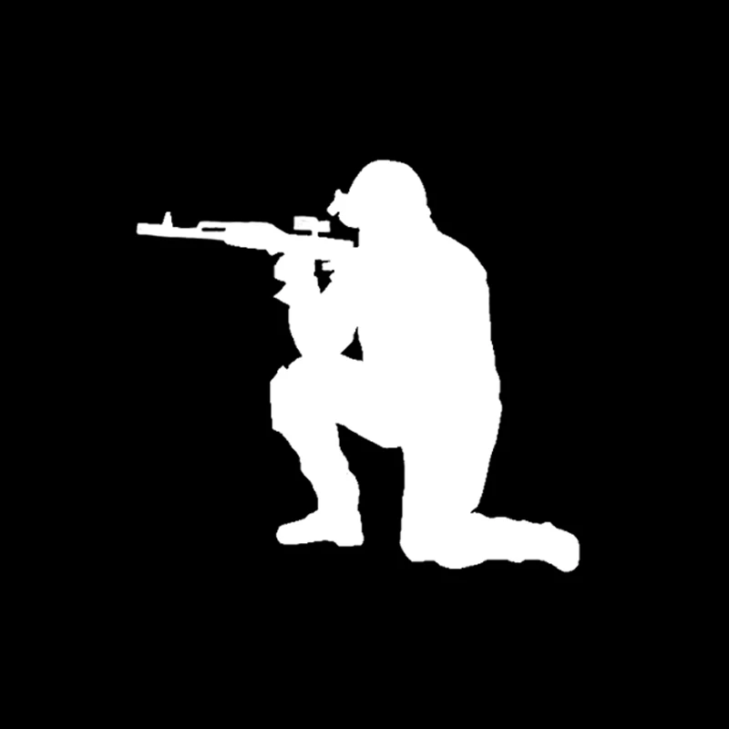 YJZT 12.3*11.4CM Shooting Gun Soldier Car Sticker Vinyl Decoration Motorcycle Accessories Graphic C12-0336 | Автомобили и
