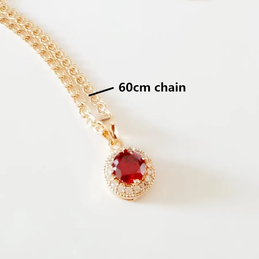 with 60cm chain Женская подвеска, офисный стиль, ожерелье, подвески, 585, розовое золото, цвет, подвеска, новая мода, Женские Ювелирные изделия, трендовые металлические женские подвески - Окраска металла: with 60cm chain