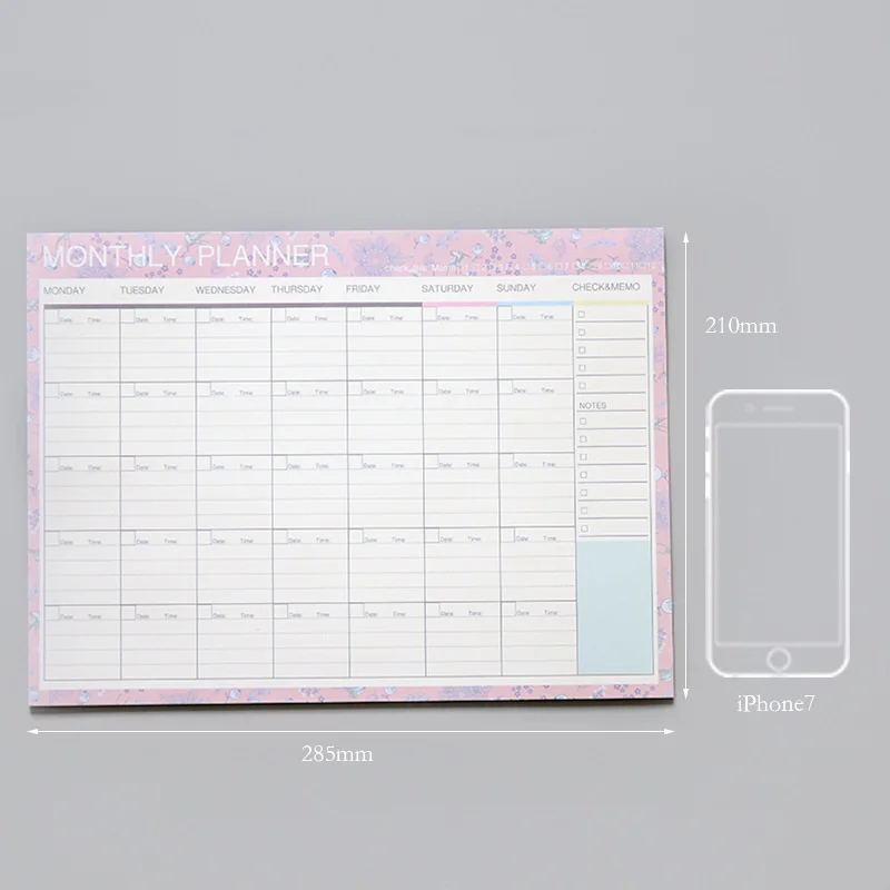 monthly plan pink Записная книжка А4 дневник Bullet Journal Еженедельный ежемесячный планировщик Papelaria школьные принадлежности стационарный Органайзер расписание - Цвет: monthly plan pink