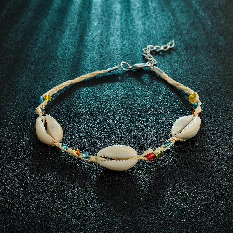 Браслеты на ногу женские в стиле бохо анклеты разных цветов с бусинами богемном