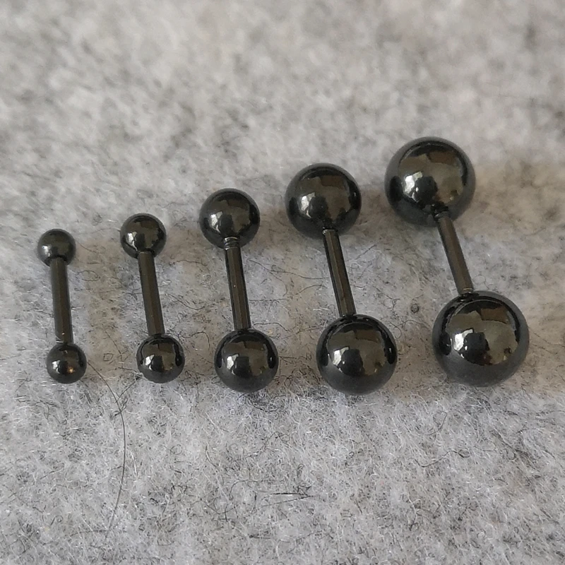 

1 Pair 316 L Stainless Steel Screw Stud Earrings Classical Style Black Balls 2.5mm 3mm 6mm Never Fade Allergy Free