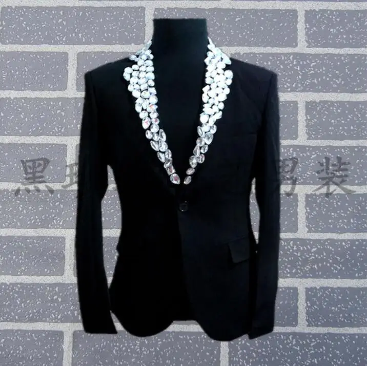 

Black white men suits designs masculino homme terno stage costumes for singers men blazer dance clothes jacket korean fashion