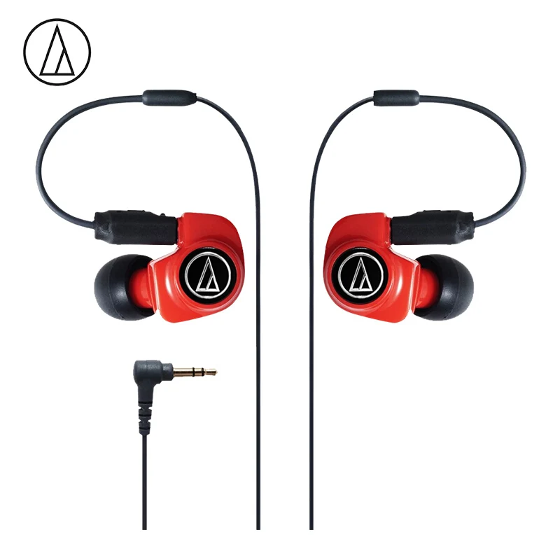 black red Оригинальные наушники Audio-Technica ATH-IM70, профессиональные мониторные наушники, двойные динамические наушники-вкладыши, 3,5 мм, l-образный гибочный штекер, наушники - Color: black red