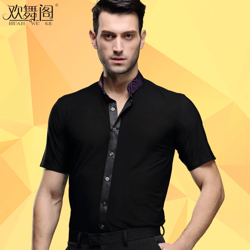 Мужская Новая танцевальная одежда для взрослых с короткими рукавами Бальных