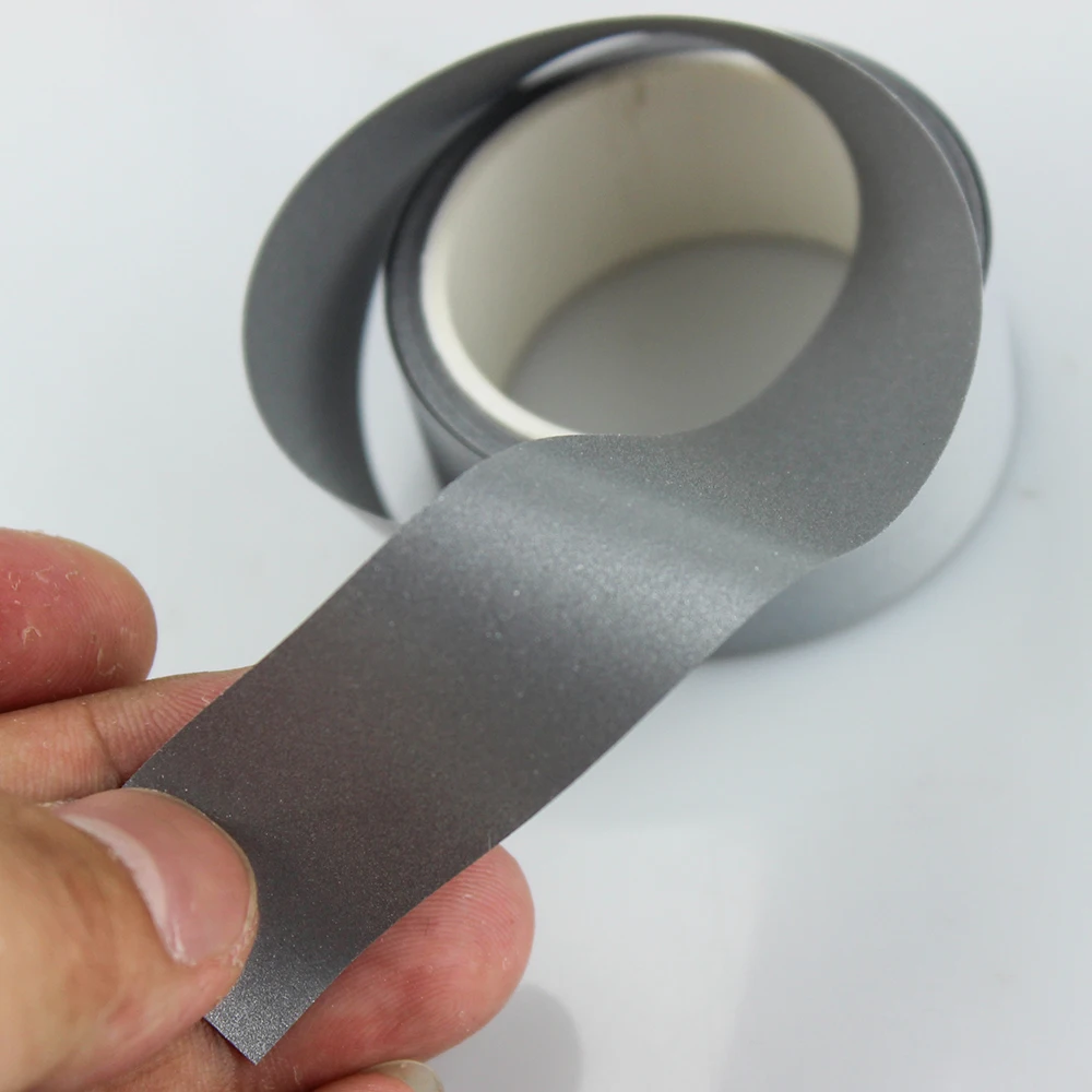 Безопасная яркая серебристая светоотражающая лента полиэфирная ткань пришивная