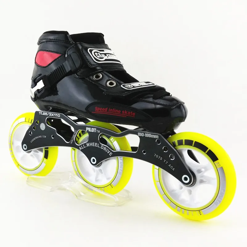 Профессиональная гоночная обувь для катания на коньках женщин и мужчин 3 колеса