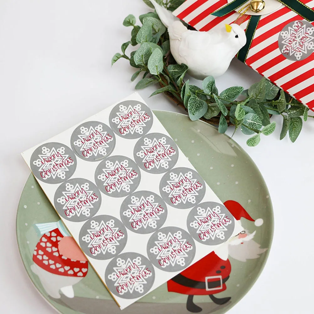 150 шт./10 простыни Детские Рождество Снежинка Круглый ручной уплотнения этикетки