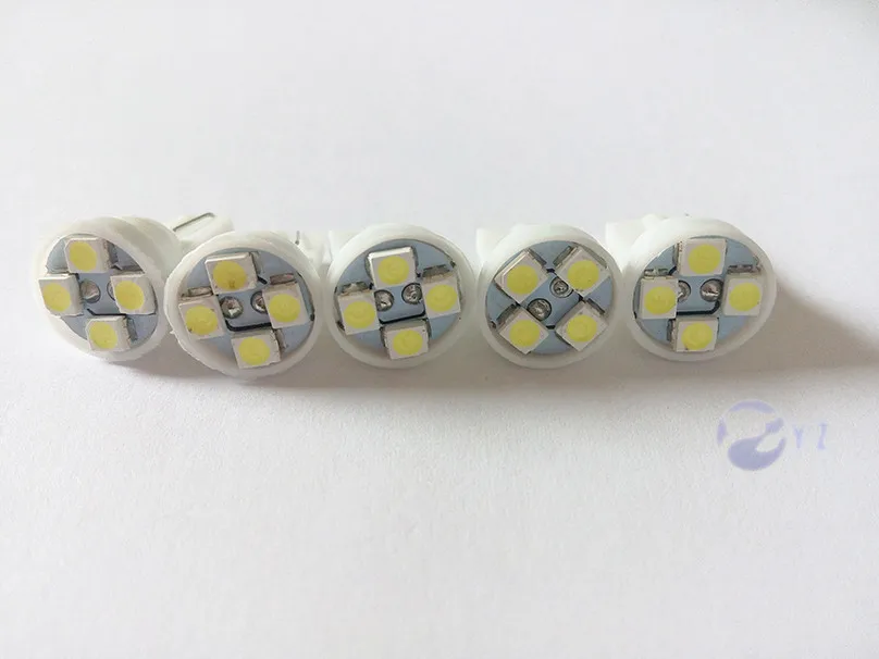 Car Flashing 100 Pcs T10 4SMD Car Led 1210 3528 Wedge Lights 12v W5W 4LED Auto License Plate Bulbs Turn Signal Lamps 4 Smd White