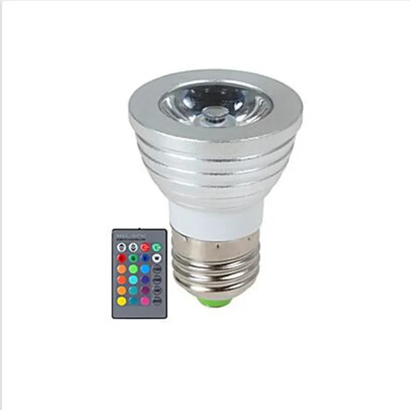 Цветная(RGB) Светодиодный прожектор Цвета изменение AC85-265V 3 Вт GU10/E27/E14/GU5.3 светодиодный лампа с ИК-пульт дистанционного управления с 24-мя клавишами