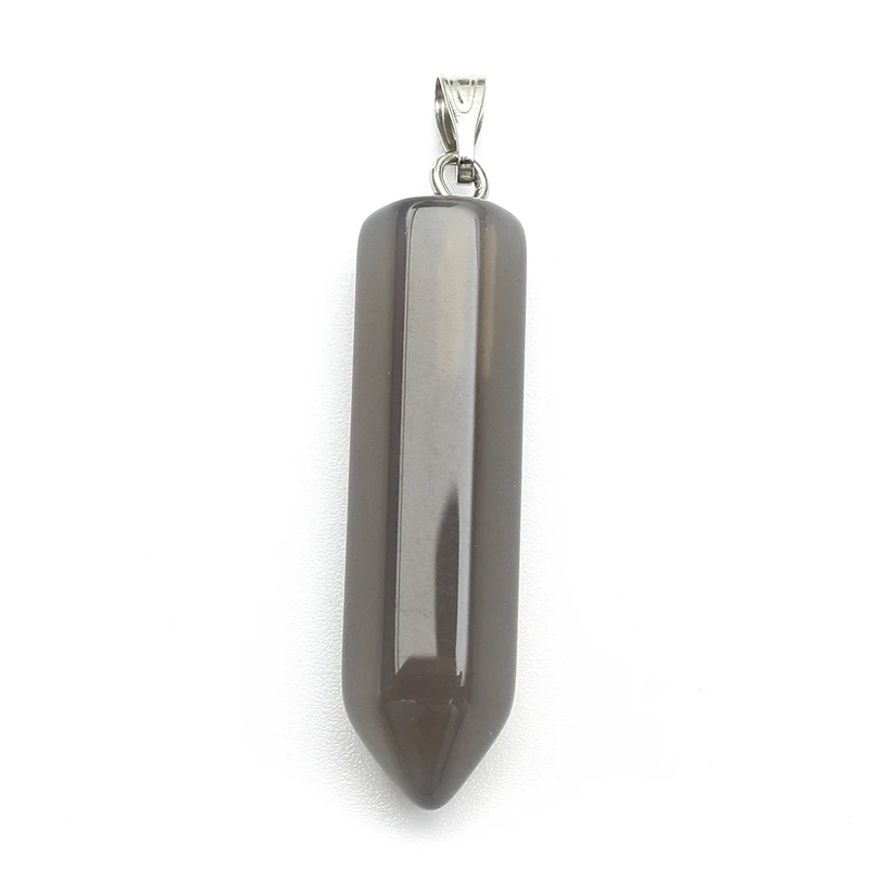 grey agate Натуральный розовый кварц Подвески с камнями DIY ювелирные изделия для ожерелья маятник Малахит розовый кварц кулон s ювелирные изделия - Окраска металла: grey agate