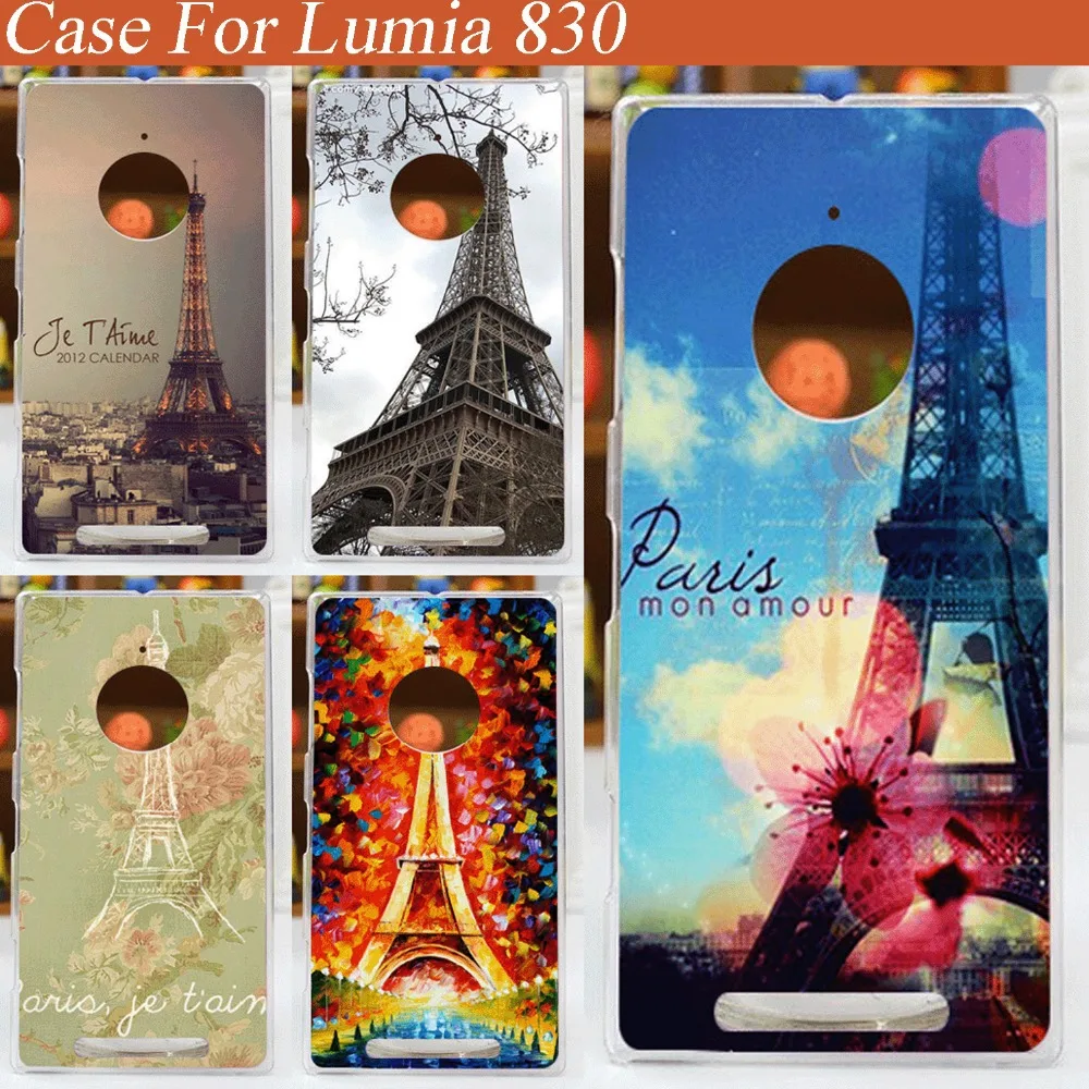 Заводская цена 5 стилей окрашенный чехол для Nokia Lumia 830 Красочный Рисунок Эйфелева