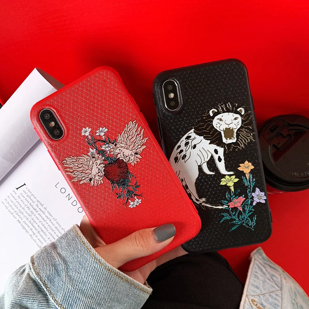 Телефонный чехол с цветочным рисунком льва для iPhone X XS XSMax XR, чехлы для 6 6S 7 8 Plus, силиконовый мягкий TPU фундамент.
