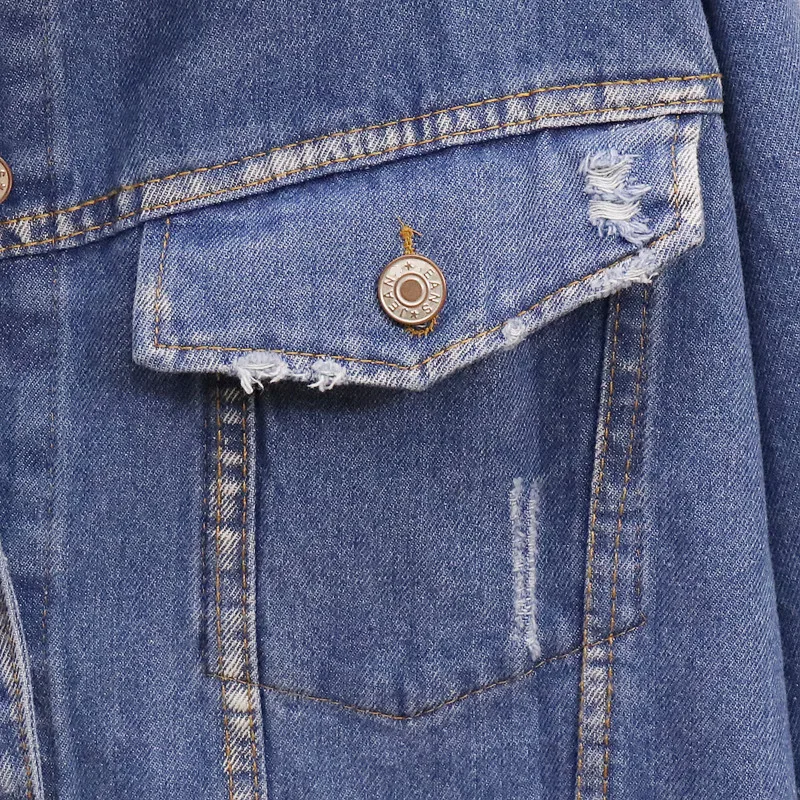 Осенне-зимняя женская джинсовая куртка в национальном стиле с вышивкой сзади, свободное женское базовое пальто