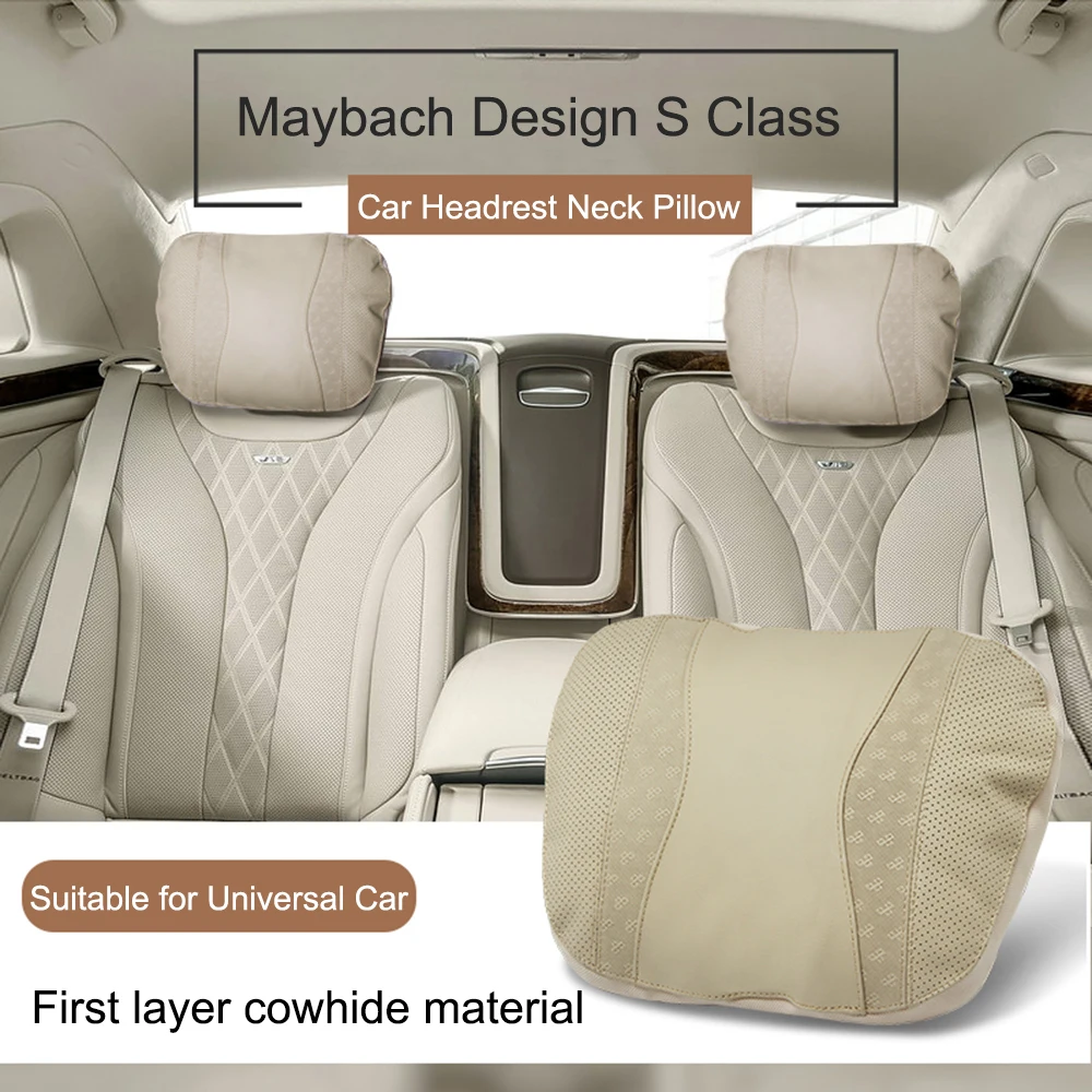 JINSERTA Maybach S класс Автомобильный подголовник подушка для головы кожа Удобная Мягкая Подушка Чехол Регулируемая Автомобильная подушка для Универсальный