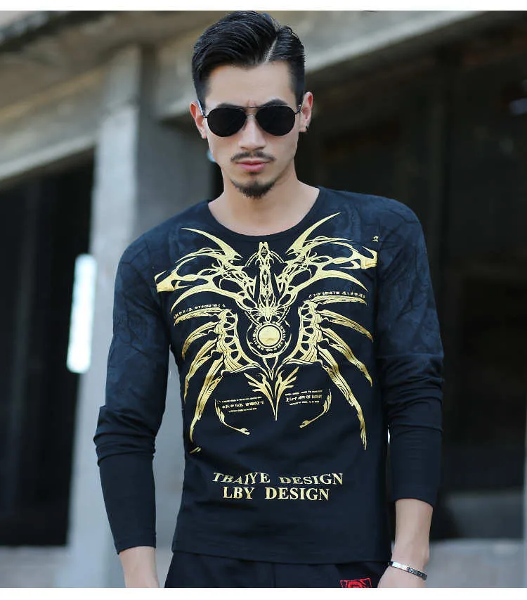 Мужская футболка с длинным рукавом в стиле хип хоп|hip hop clothing|t shirt luxurybrand men t |