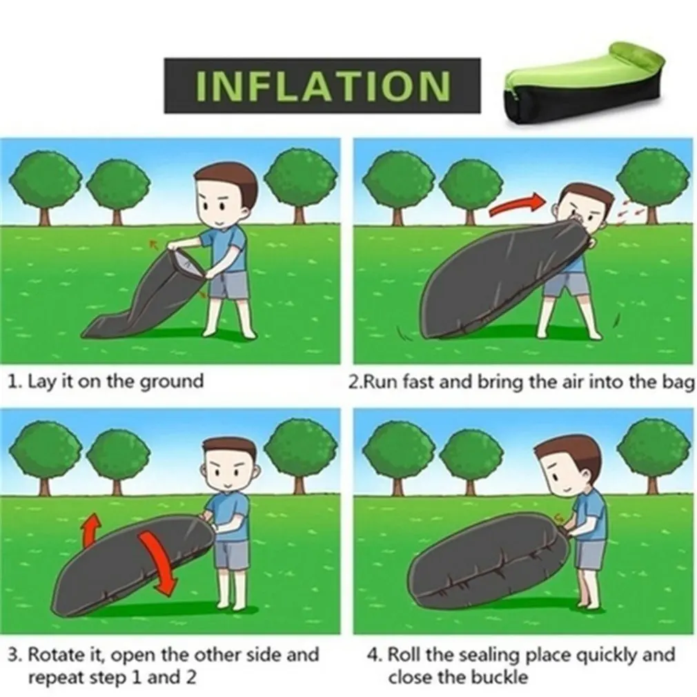 Компактный надувной стул портативное кресло-пуф с подушкой для отдыха на