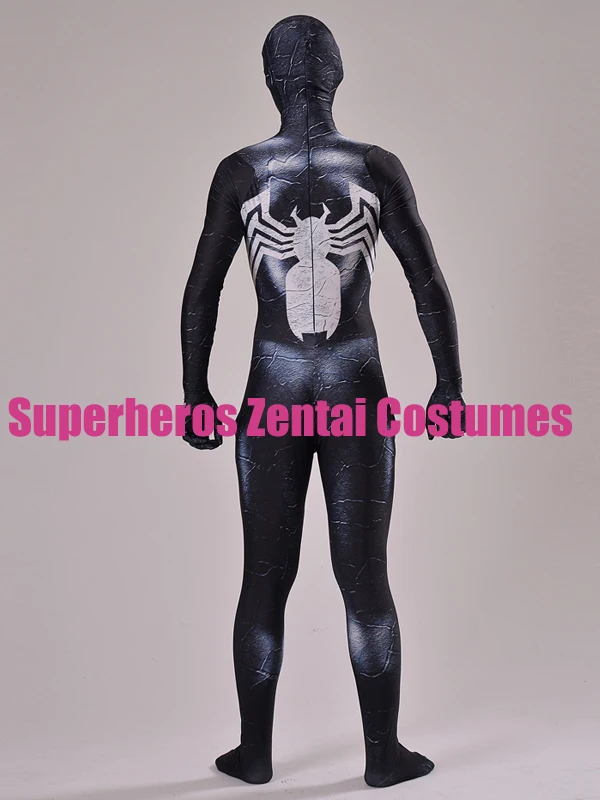 Black Venom Symbiote Spiderman Costume 3D Print Zentai Spidey Suit Halloween Cosplay Full Body for Adults/Kids/Children | Тематическая