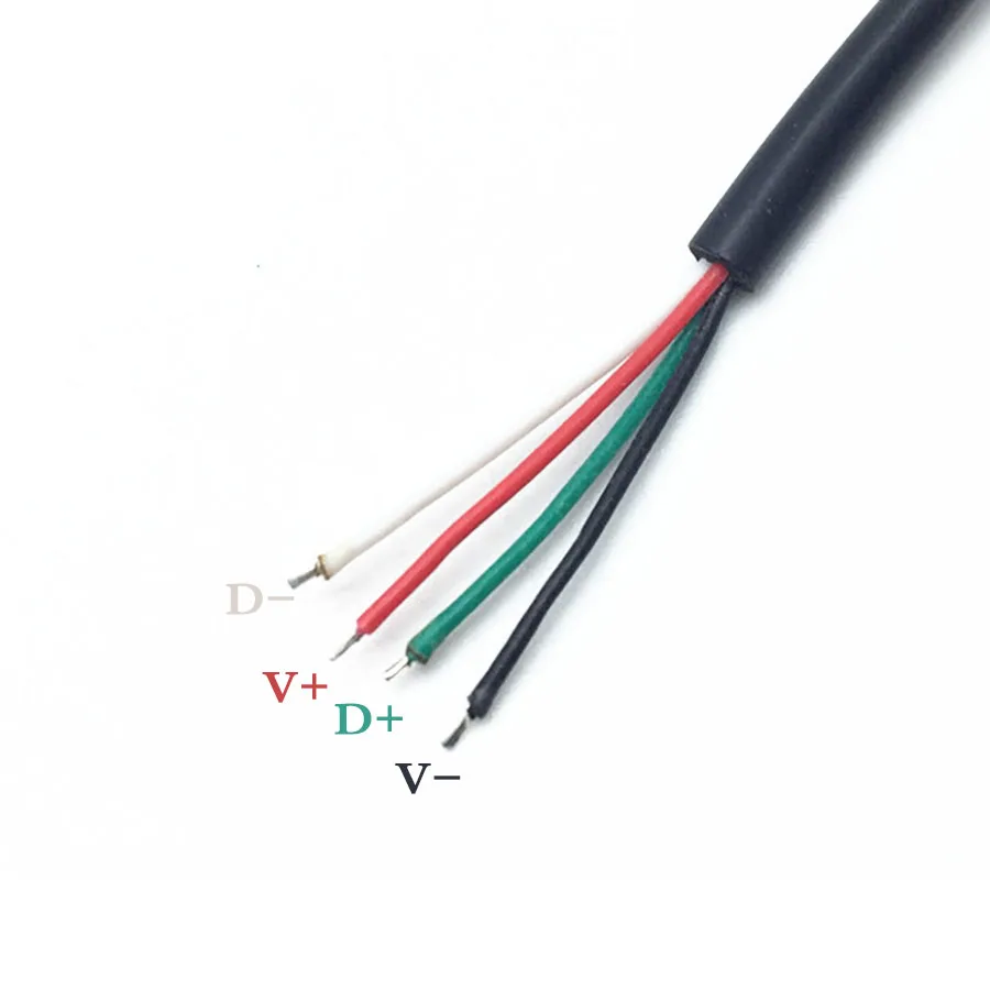 EClyxun 1 шт. USB 2 0 Женский Кабель питания 4Pin Черный зарядный разъем с 30 см провода DIY