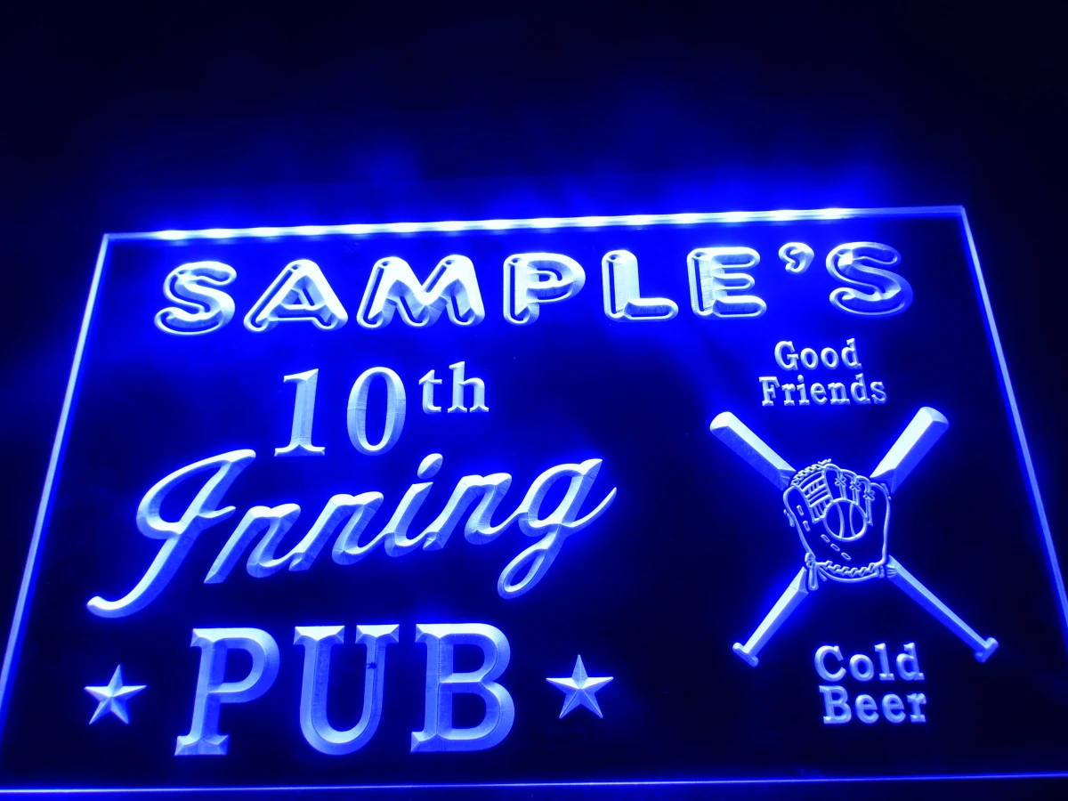 

DZ016- Name Personalized Custom Baseball Inning Bar Beer Neon Sign hang sign home decor crafts