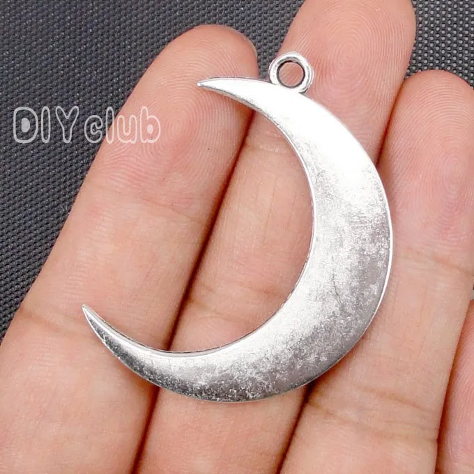 20pcs-Antique Серебряный тон Полумесяца подвеска в виде Луны, 44x32 мм