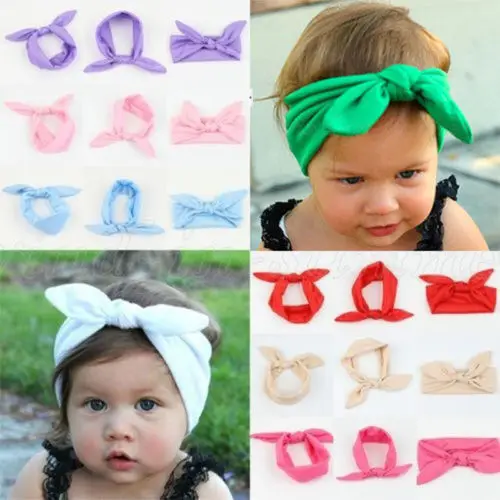2018 брендовая Милая повязка на голову для новорожденных лента однотонный бант