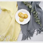 Meking реквизит для фотосъемки чистый цвет элегантный тканый украшение скатерти покрытие с кисточкой Вечерние