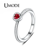 umode small red heart rings for women engagement promise finger rings wedding jewelry accessories wholesale ur0507