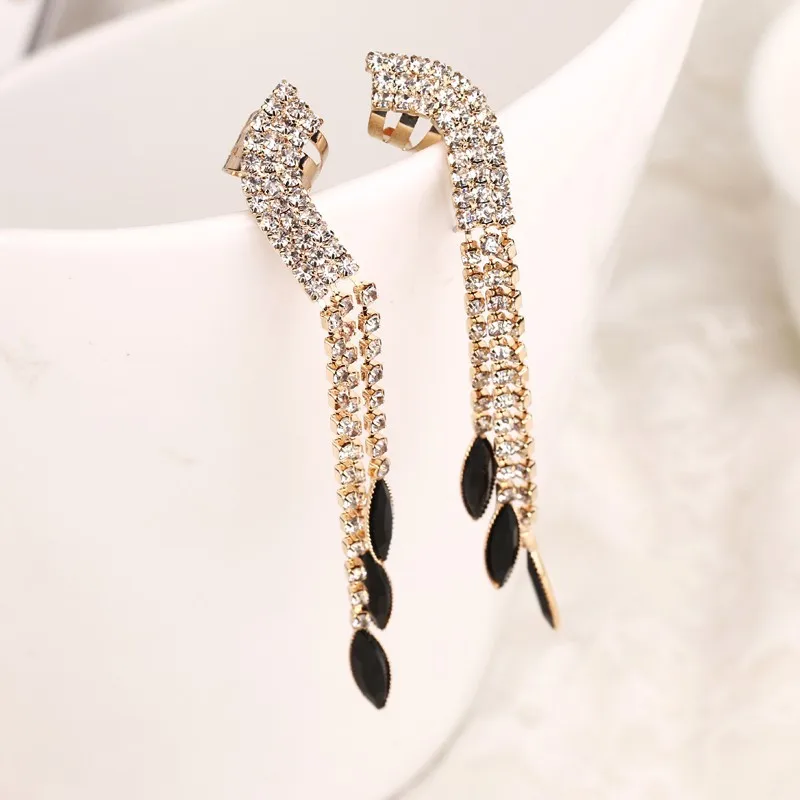 YFJEWE новые черные серьги для женщин с искусственными крыльями #