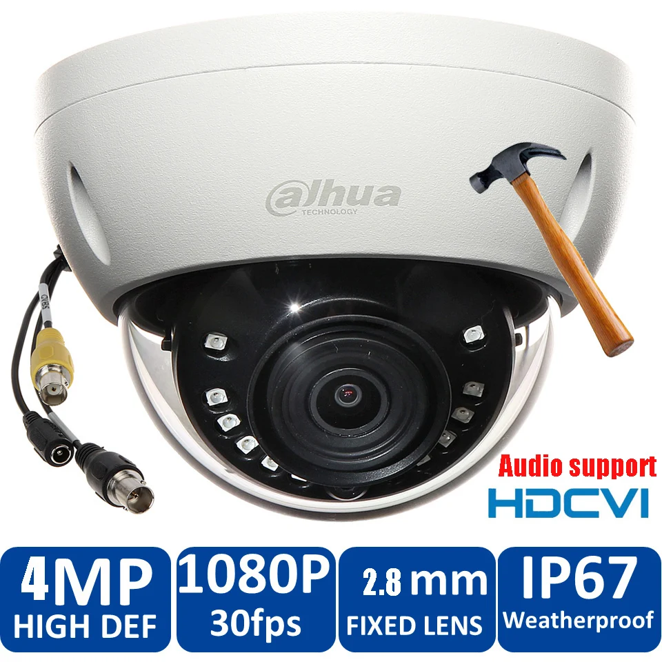 HD1080P Dahua HDCVI Камера 4MP DH-HAC-HDBW2401EP ИК купольная аудио безопасности CCTV расстояние 50 м