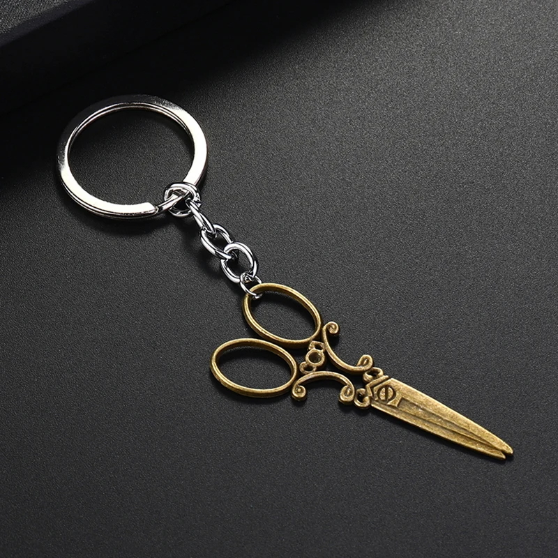 Mini Scissors Keychain gadget keychain vintage barber scissor comb stylist Scissor Creative Gift | Украшения и аксессуары