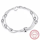 Браслет с шармами и шариками, из серебра 925 пробы