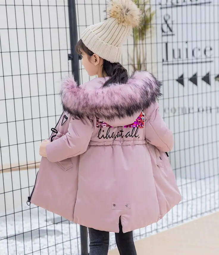 Rlyaeiz/высококачественные зимние куртки для девочек 2018 модное Утепленное зимнее