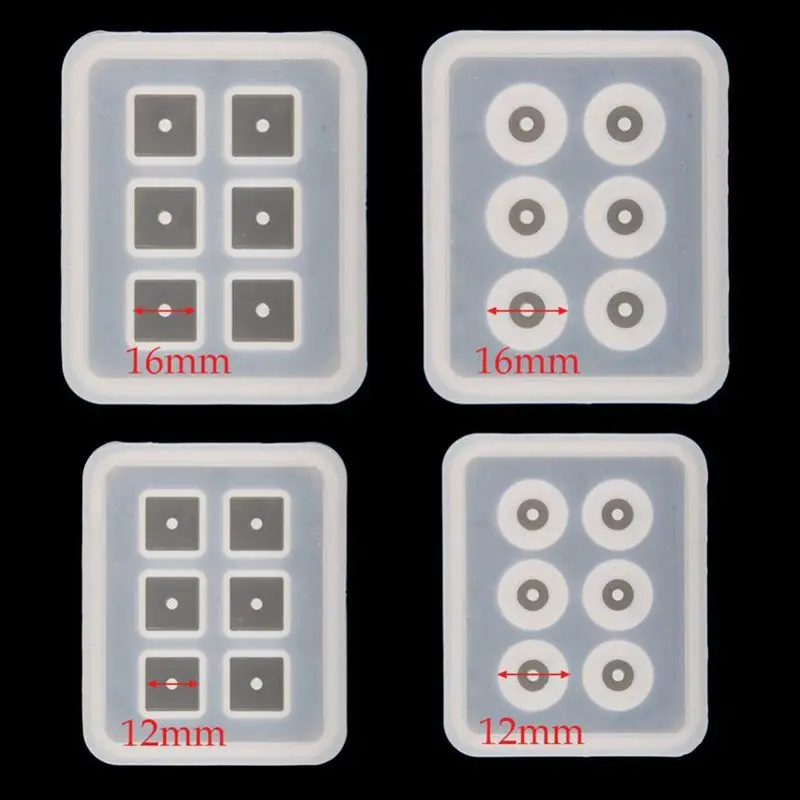 4Pcs Round Square Silicone Bead Mold Mould with Hanging Holes for Jewelry Pendant Bangle Bracelet Making DIY Hand Craft T | Украшения и