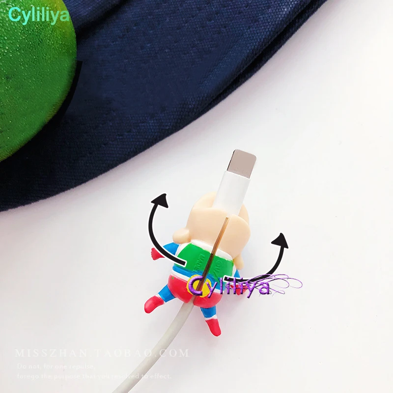 30 шт. кабель Bite Zoro Chopper Luffy ELMO kitty Shnnosuke Doraemon мультфильм животное укуса протектор