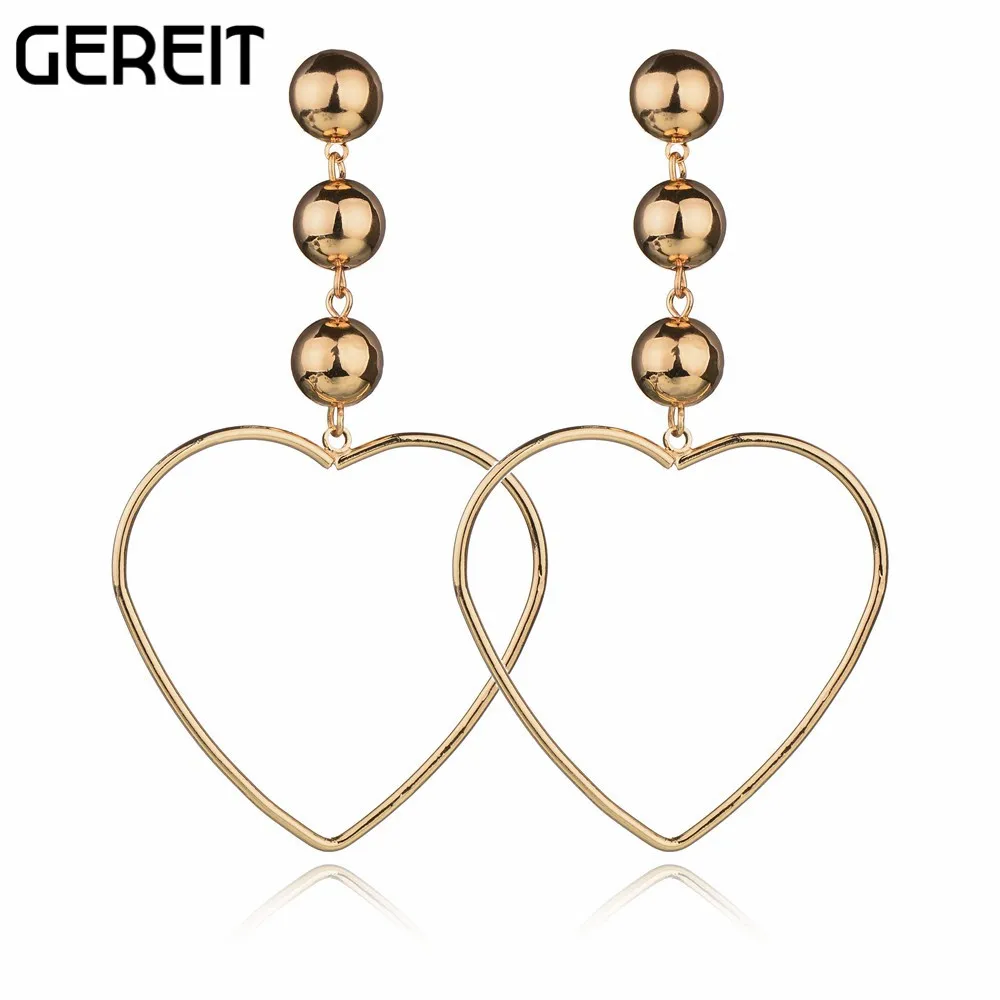 2017 Greit новые модные украшения в форме сердца безделушки висячие серьги стиле хип