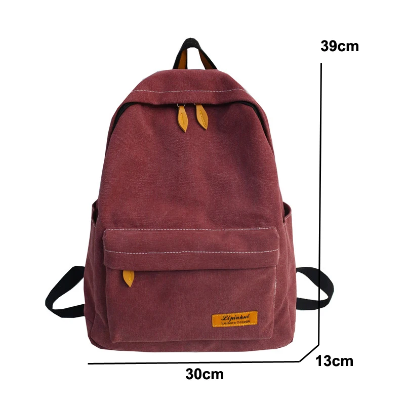 Модные холщовые женские школьные рюкзаки корейские винтажные сумки через плечо