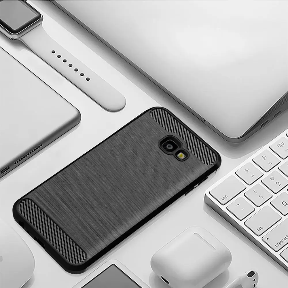 Ультра тонкие Чехлы для samsung Galaxy J4 J6 plus 2018 чехол из углеродного волокна Prime core J5 pro