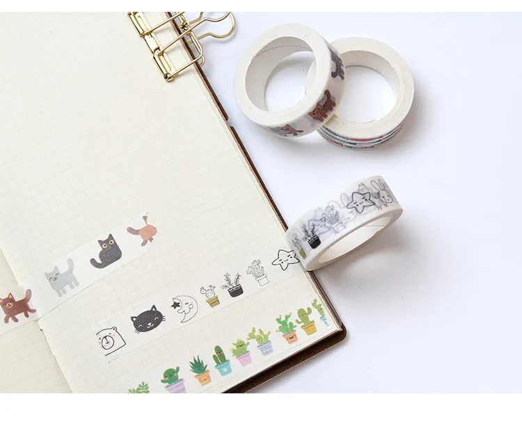 Стиль выберите Lotkawaii цветок еда Животные декоративные васи ленты DIY Скрапбукинг Маскировочная лента школьные офисные принадлежности